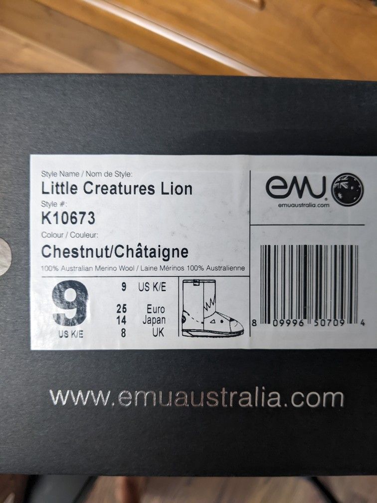UGG BOOTS AUSTRALIA EMU LION KID, size 9