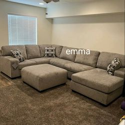 BRAND NEW | Ballinasloe Sectional with Chaise-(Smoke And Platinum Color) (Color Optional)👉 ASHLEY FURNITURE  Thumbnail