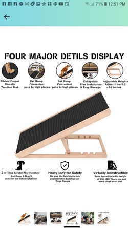 SASRL Adjustable Pet Ramp for All Dogs and Cats Thumbnail
