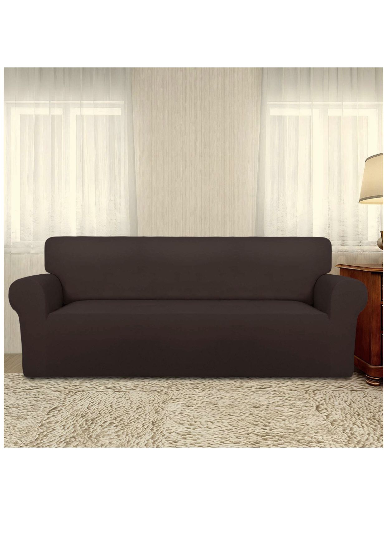 PureFit Super Stretch Chair Sofa Slipcover – Spandex Non Slip Soft Couch Sofa Cover, Washable Furniture Protector with Non Skid Foam and Elastic Bott