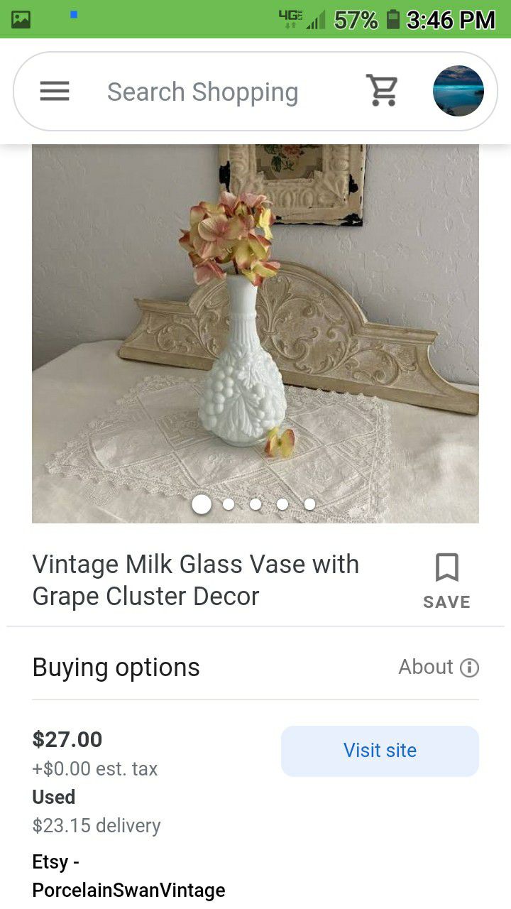 Imperial Glass Milk Glass Vase