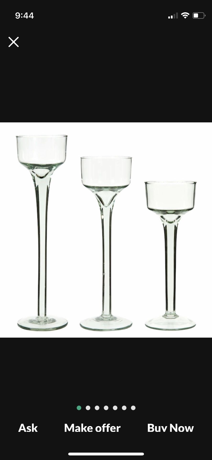 Wedding Decor - Long-stem Glass Tea light Candleholders