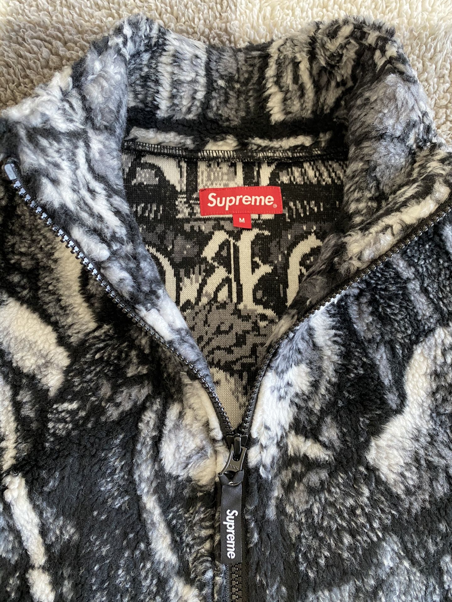 Supreme Saint Michael Fleece Jacket Medium Monochrome/Black