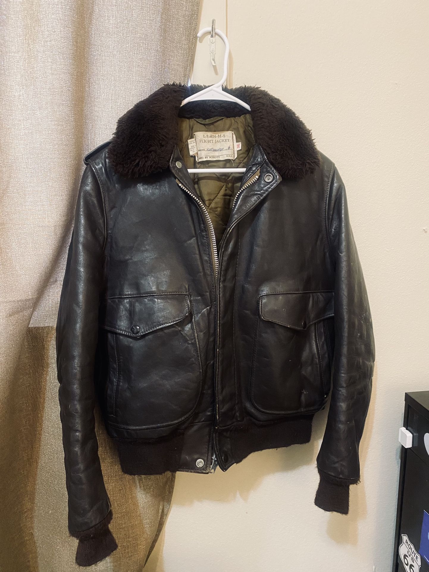Authentic Size 38 Bomber Jacket I-S-674-M-S Flight Jacket MFG. By Schott