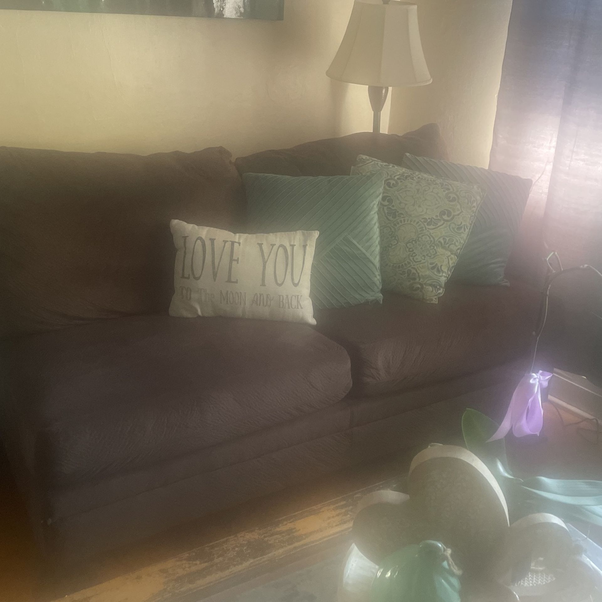 Chocolate Brown Microfiber Swedish sectional