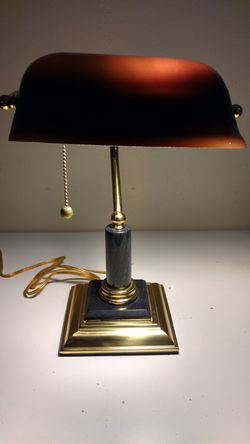 Black glass shade bankers executive judicial desk lamp Thumbnail