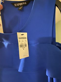 Express Blue Cold Shoulder dress Thumbnail