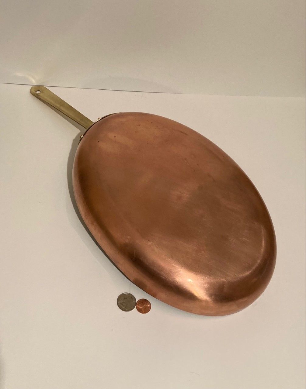 Vintage Copper and Brass Fish Frying Pan, Sauce Pan, 21" Long and 13" x 9 1/2" Pan Size, Quality, a Few Dings, Summer Design, Fish Pan, Cooking Pan