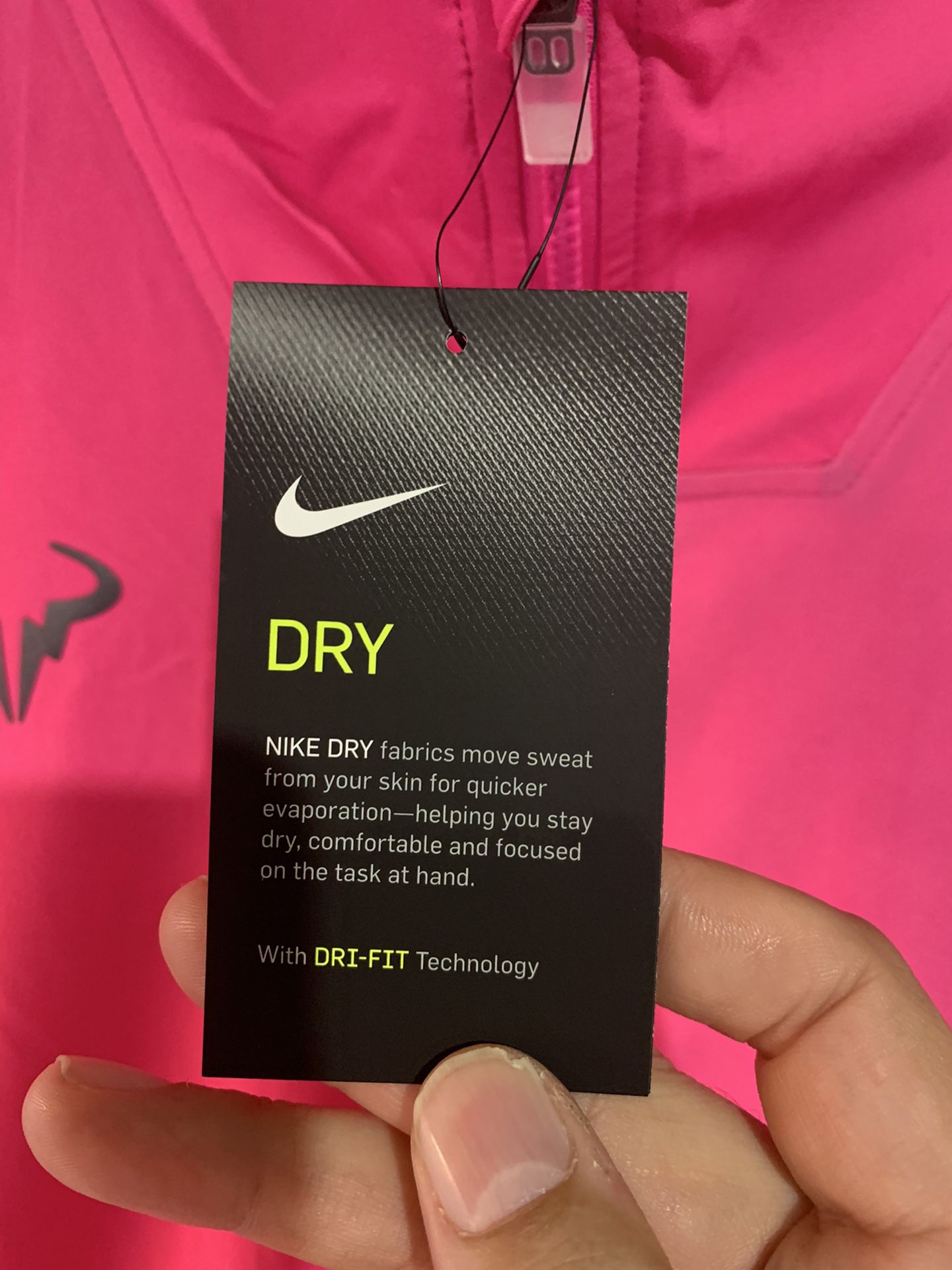 Nike Court Rafa Nadal Full Zip Tennis Jacket Pink Men's Size L AJ8257 686