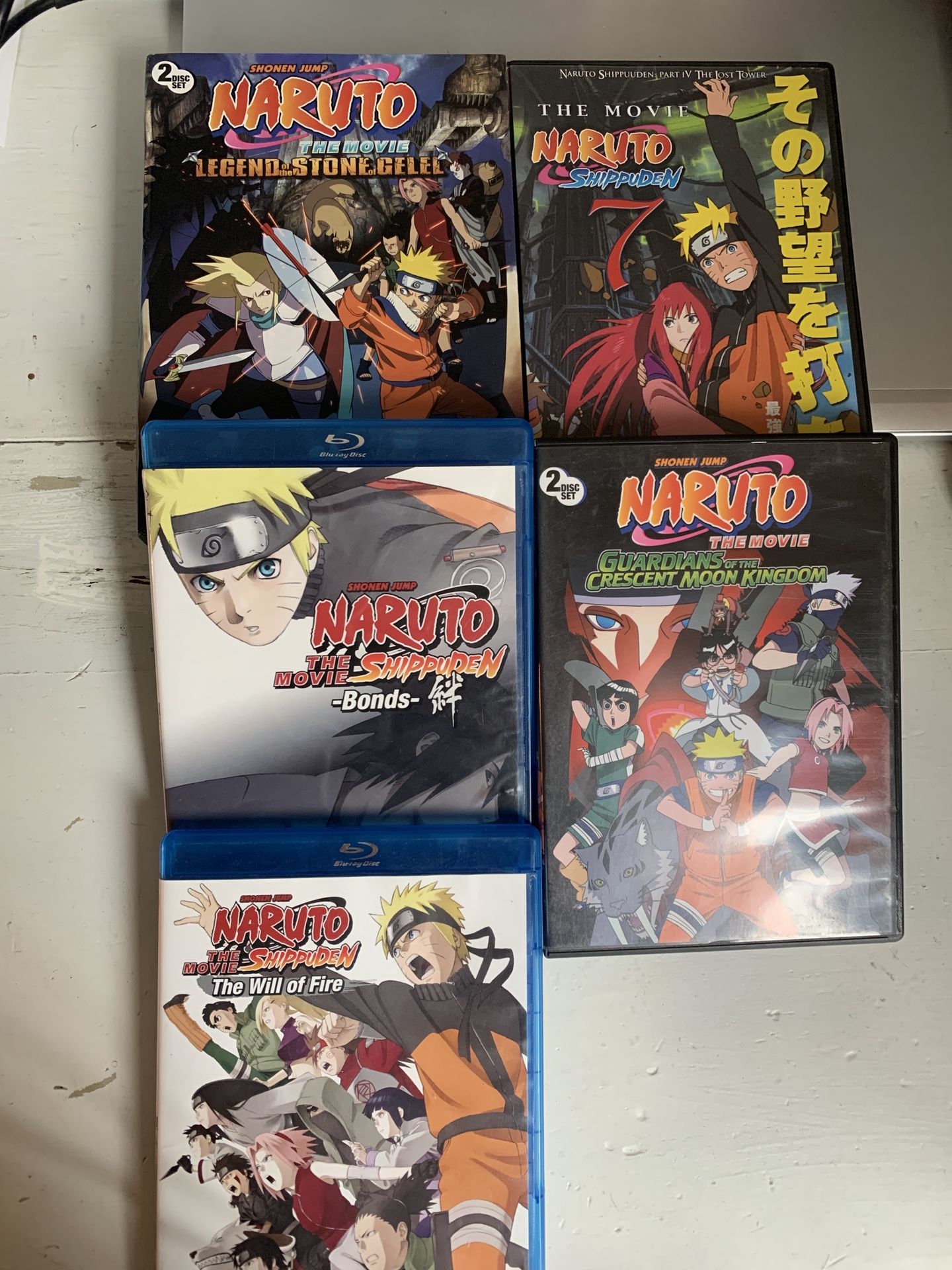 BUNDLE OF 7 NARUTO JAPANESE DVDS. MINT