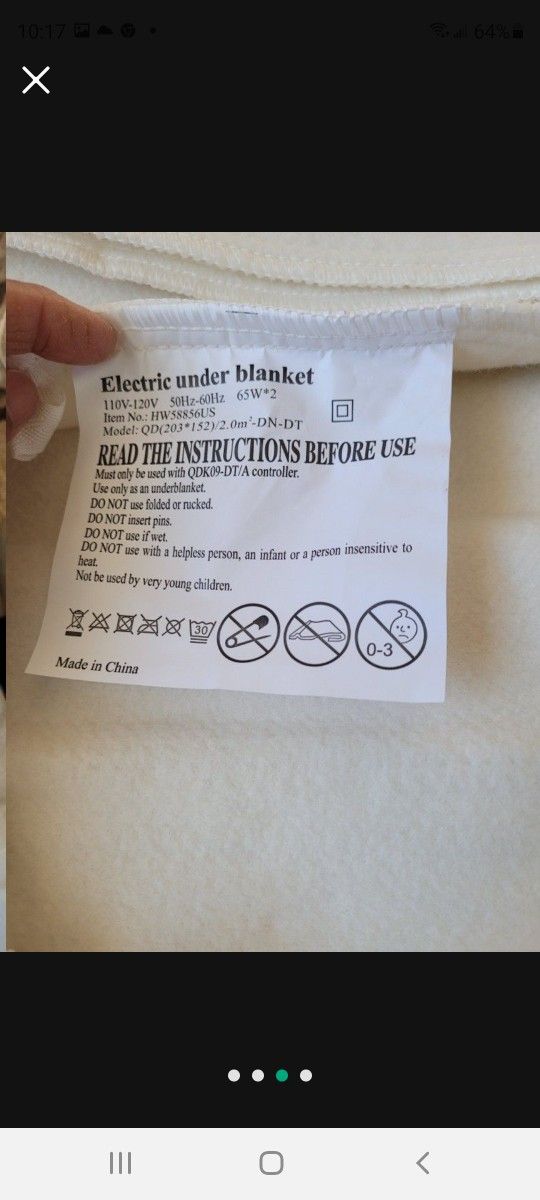 Electric under blanket twin size