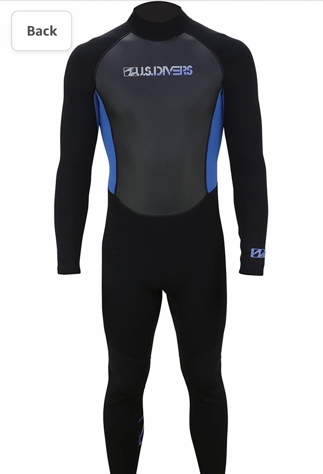 U.S. Divers 3.2mm Adult Full Wetsuit, Black/Blue