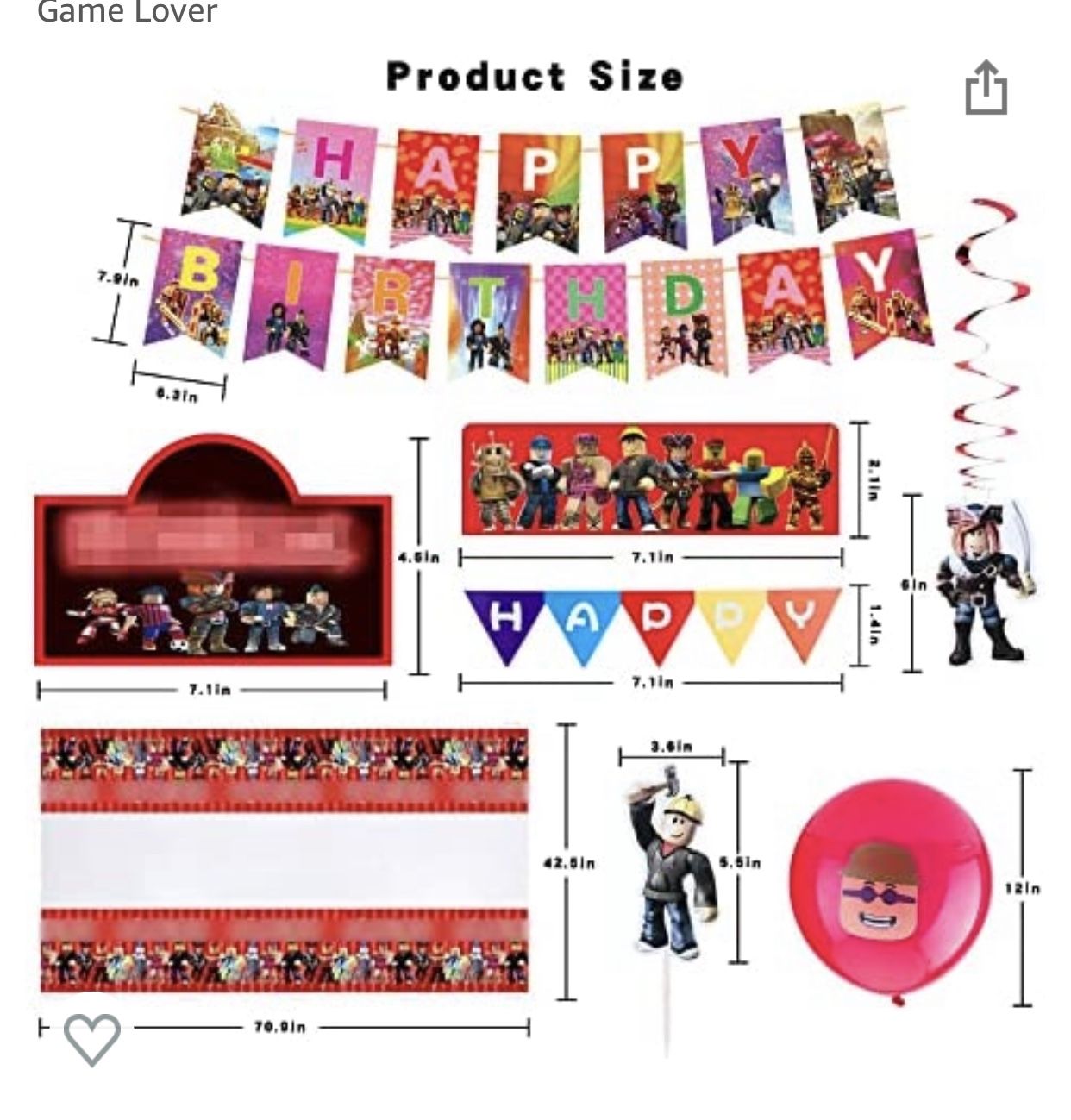 Roo-blox Birthday Party Decoration