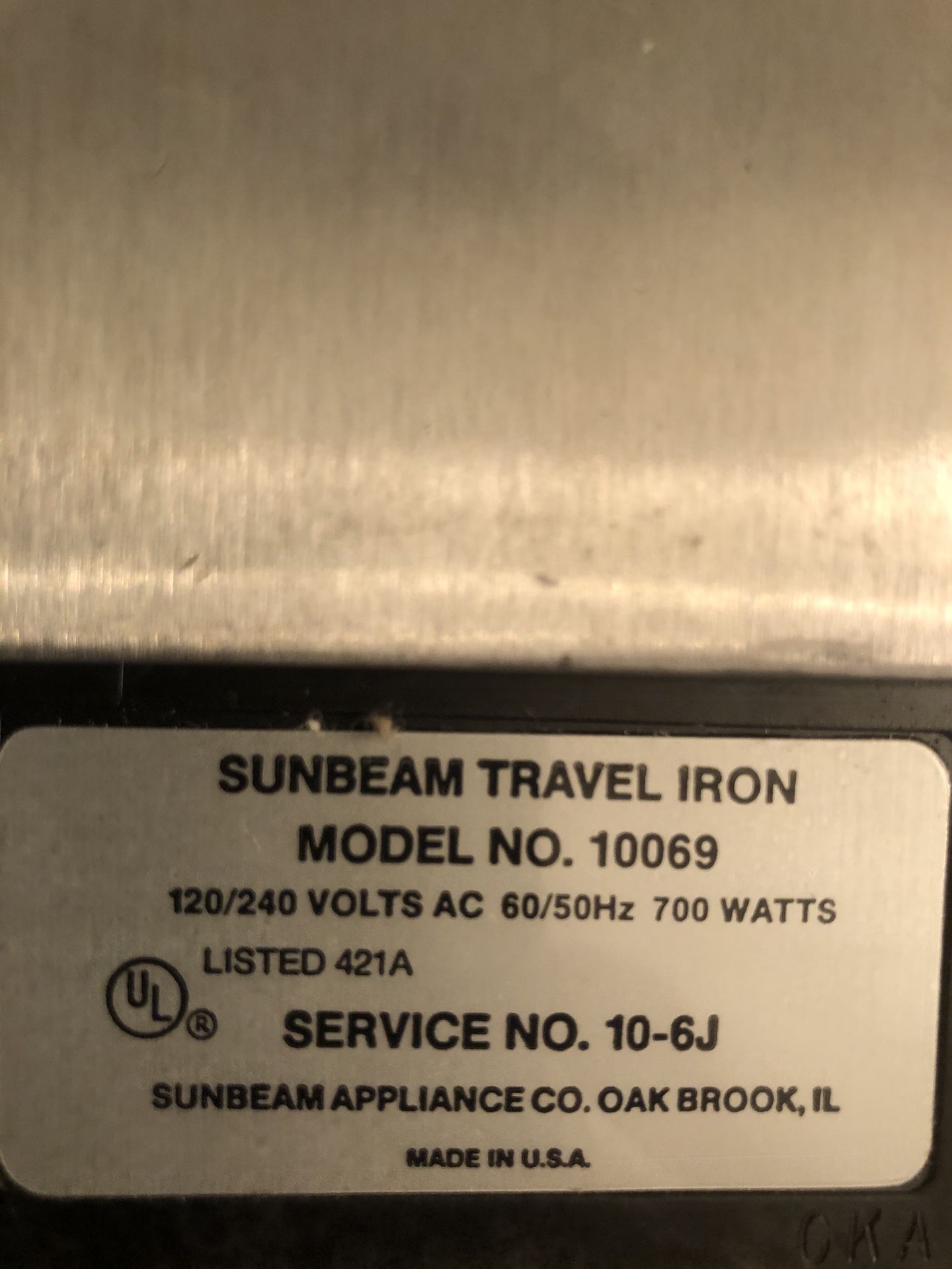 Vintage Foldable Travel Steam Iron