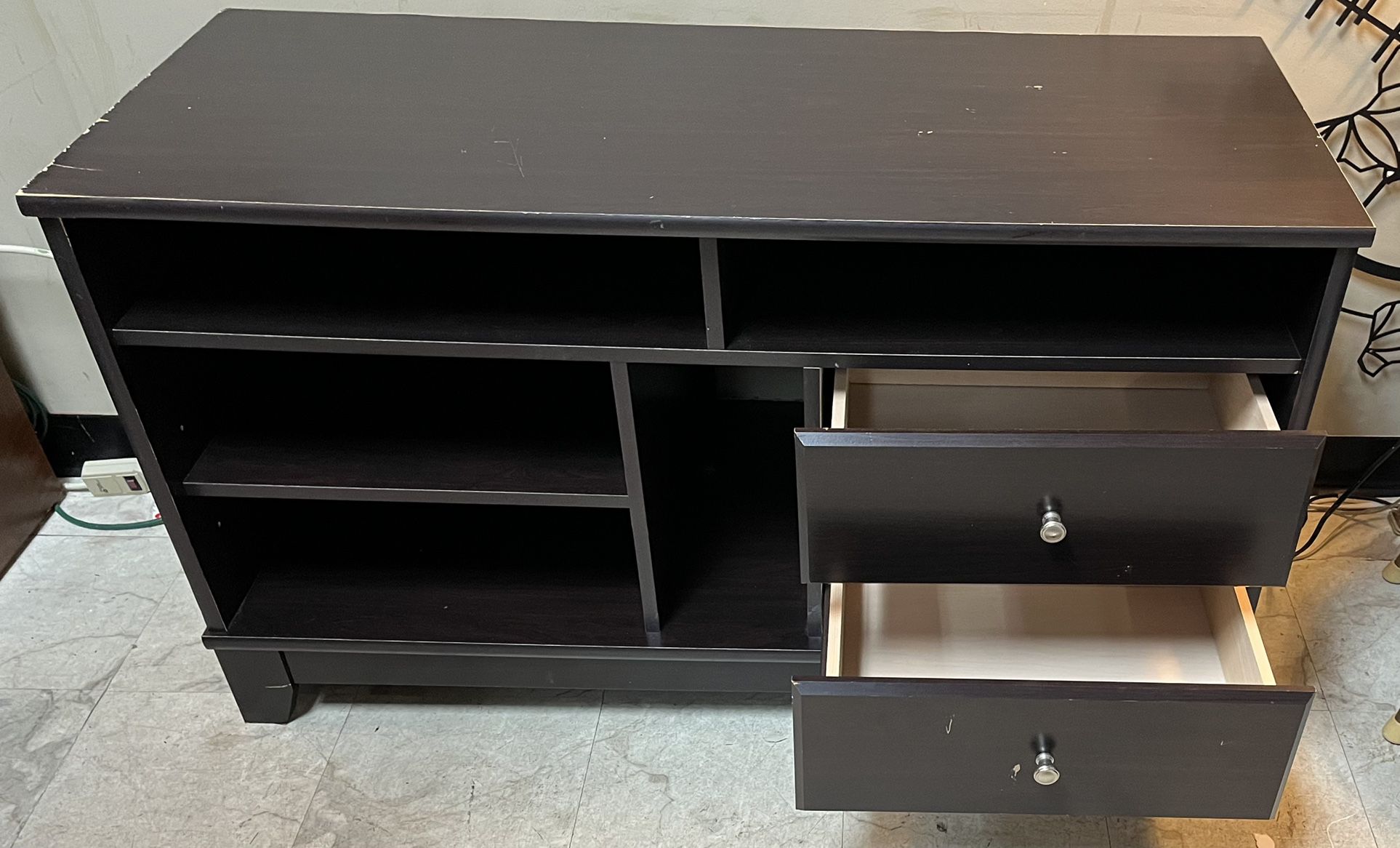 Brown 47” TV Stand with Media Storage 