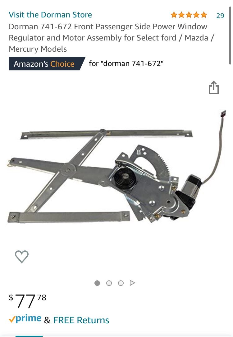 Dorman Front Driver & Passenger Side Power Window Regulator And Motor Assembly