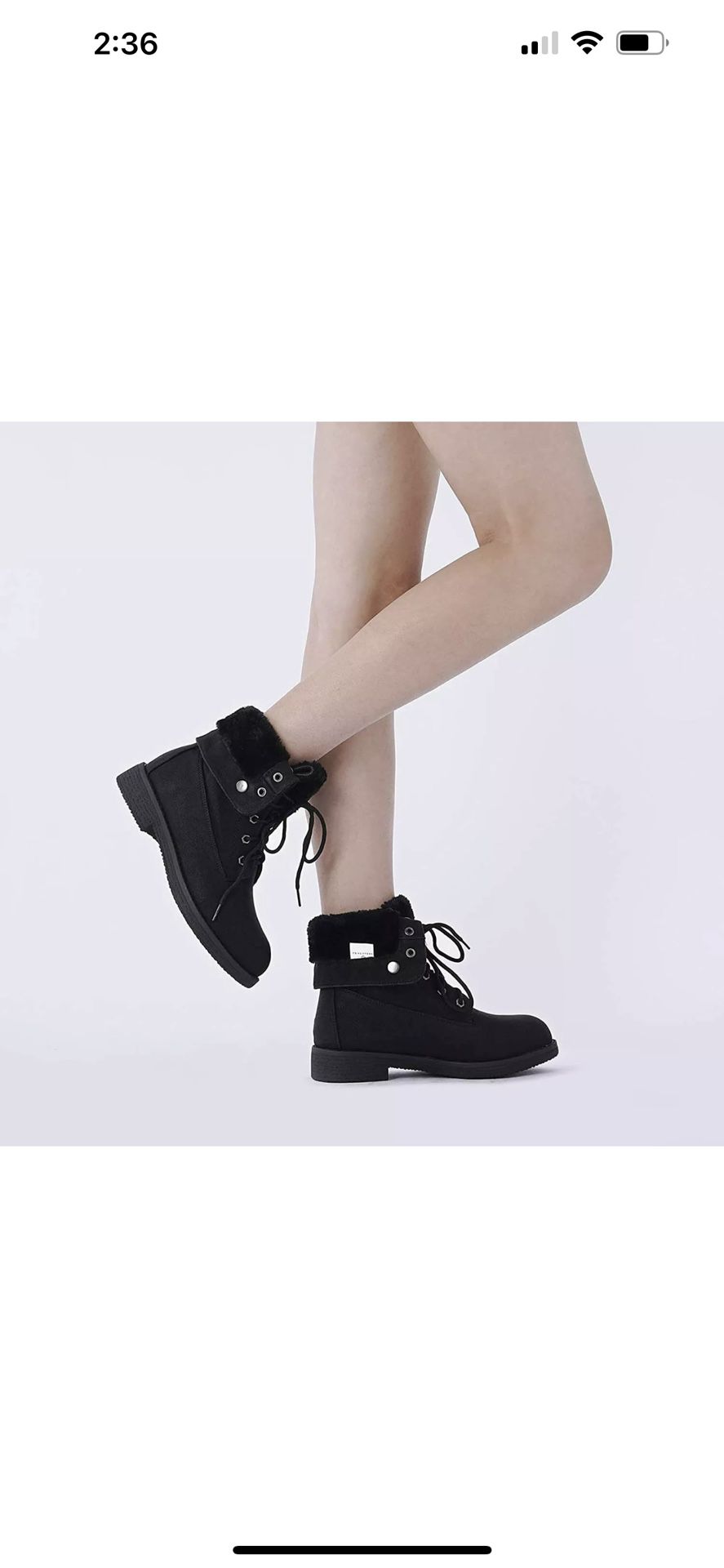 Women Winter Warm Snow Boots Fur-lining Lace Up Combat Boots Ankle Boots US SIZE
