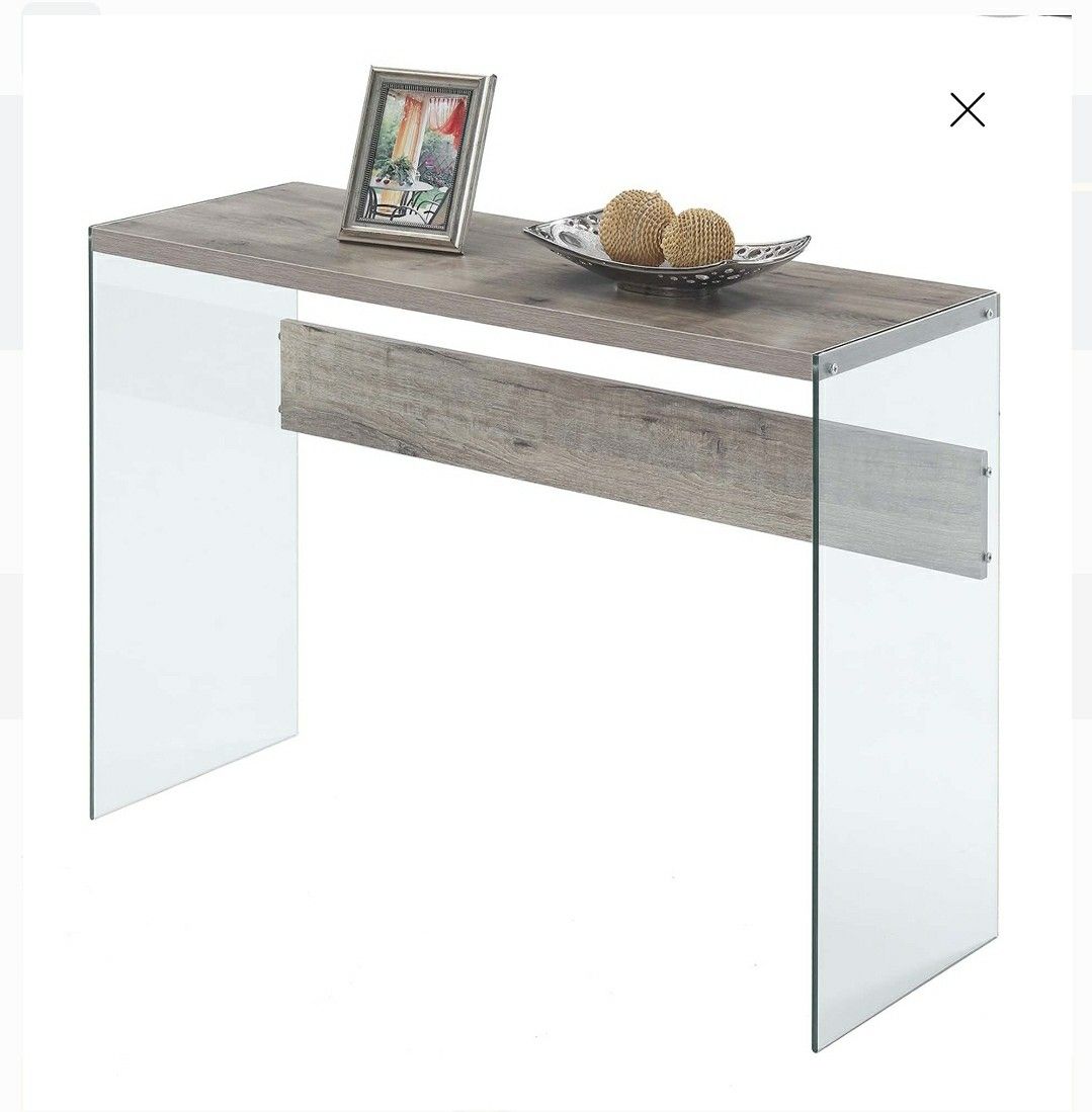 Sleek, Console Table w/ Glass support for Entryway, Foyer, Home Office, Hallway (multiple finish)