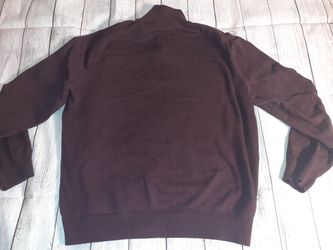 Nautica Size Large Burgundy Fleece Half Zipper Pullover Jacket  Thumbnail