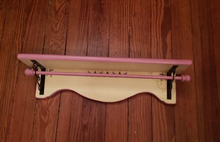 Pretty Pink Shelf 22x5x5 With Blanket Bar