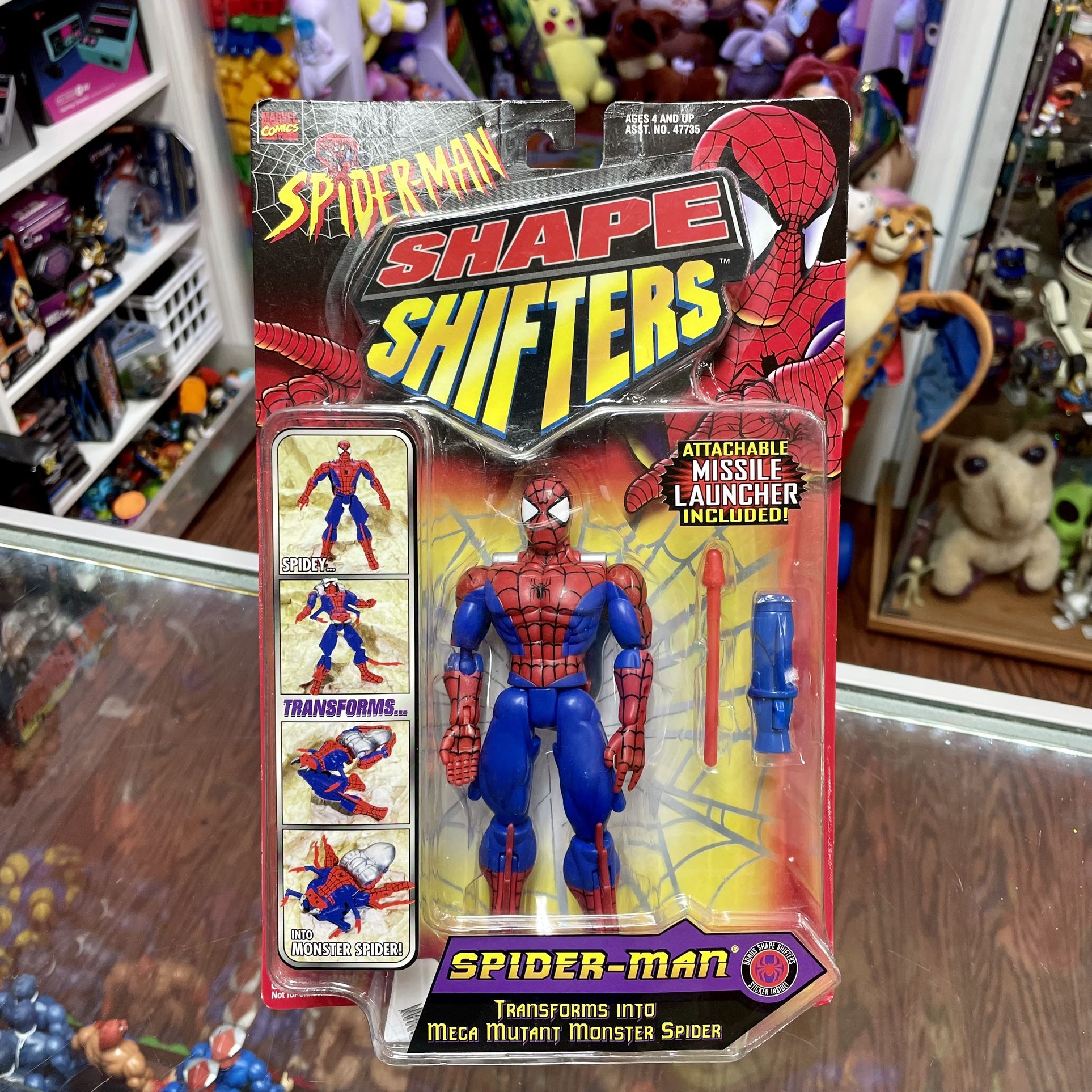 Vintage 1998 Toy Biz Shape Shifters Spider-Man Action Figure Toy NIB - Transforms Into Mega Mutant Monster Spider