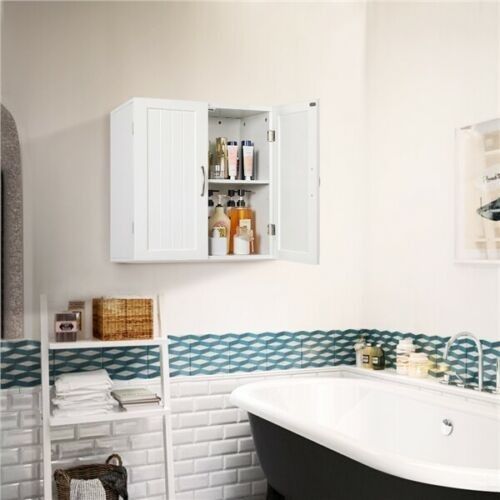 Wall Mount Bathroom Cabinet Cupboard Storage Adjustable Shelf Kitchen Laundry