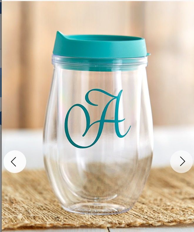 Monogramed Wine Or Beverage Tumbler