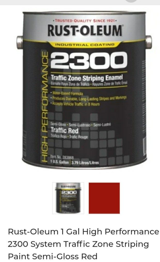 HIGH PERFORMANCE 2300 System Traffic Zone Striping Paint Red