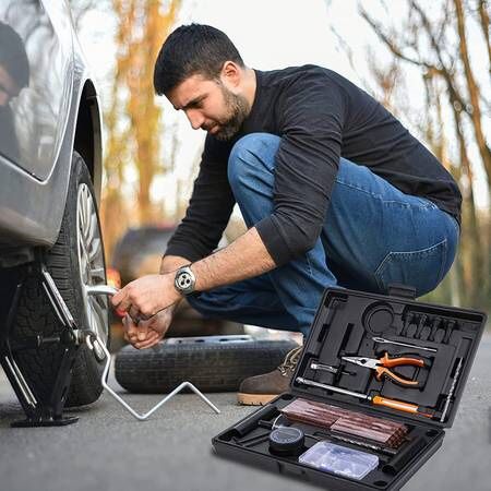 condition: new Tire Repair Kit, 100 Pcs Heavy Duty Tire Plug Kit for Car, Universal Tire Patch kit to Fix Punctures and Plug Flats, tire Repair Plug