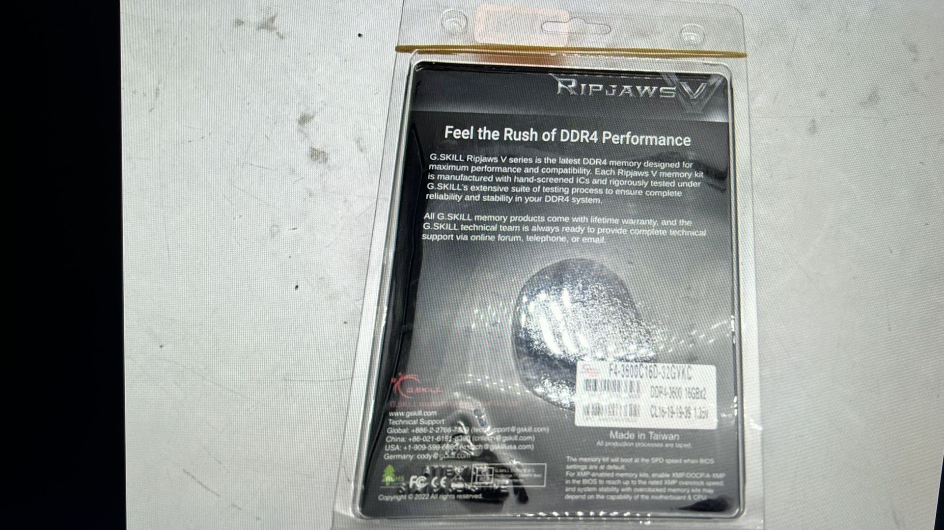 G.Skill Ripjaws 2 X 16GB, 32 GB DDR 4 3600MHz Memory