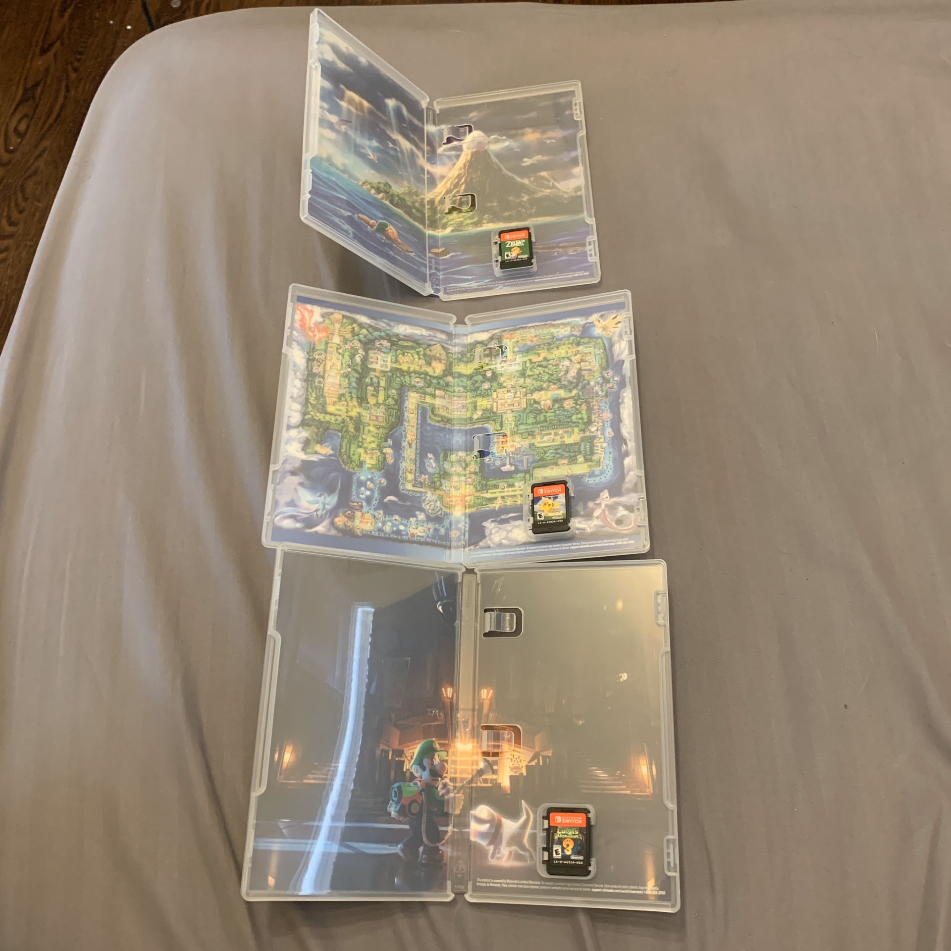 Switch Games - Lets Go Pikachu - Links Awakening - Luigis Mansion 3