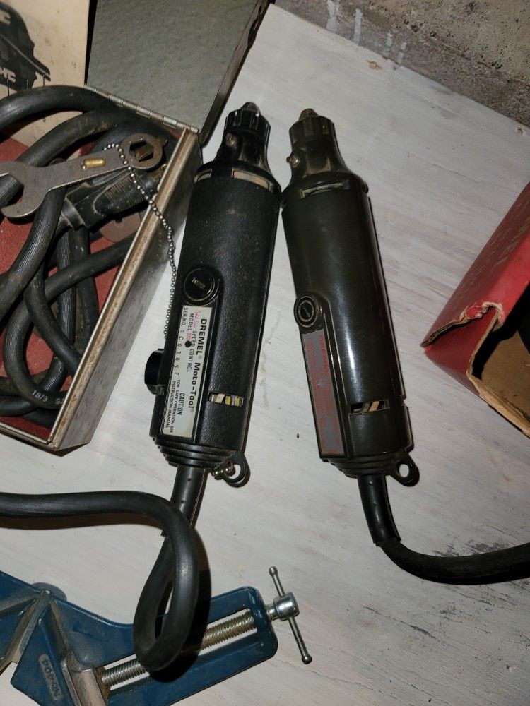 2 Dremel Tools And Vise And Attachments