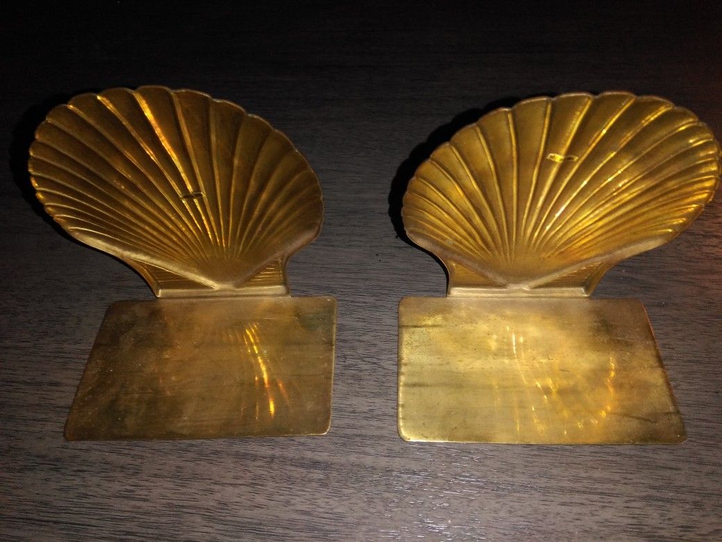 Vintage brass book ends