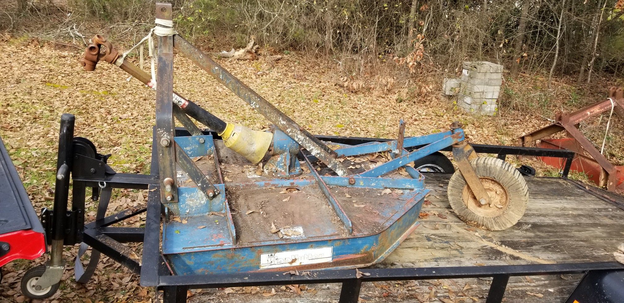 3 point hitch implements brush mower, king cutter bush hog, disk