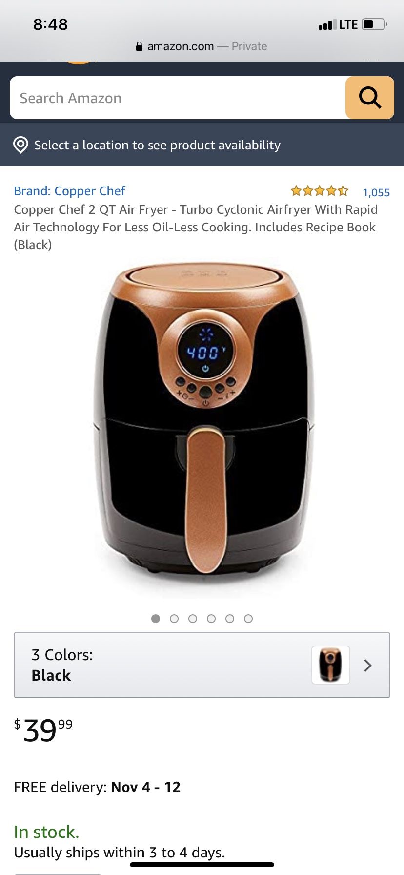 Copper chef air fryerBrand new in the box never used