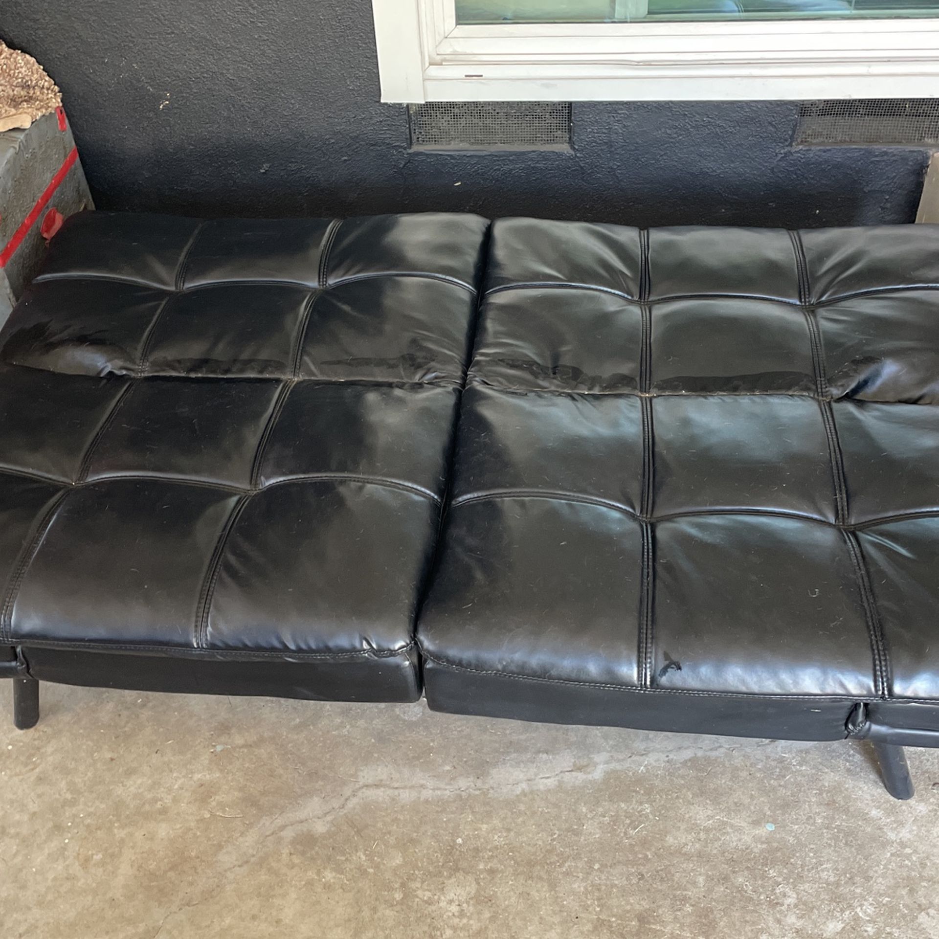 Black Leather Futon