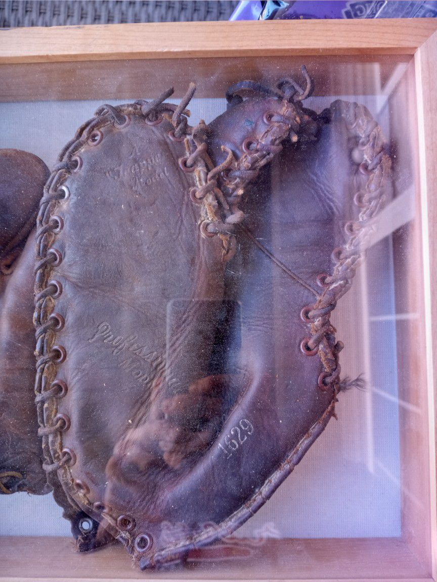 Vintage Baseball Glove Set