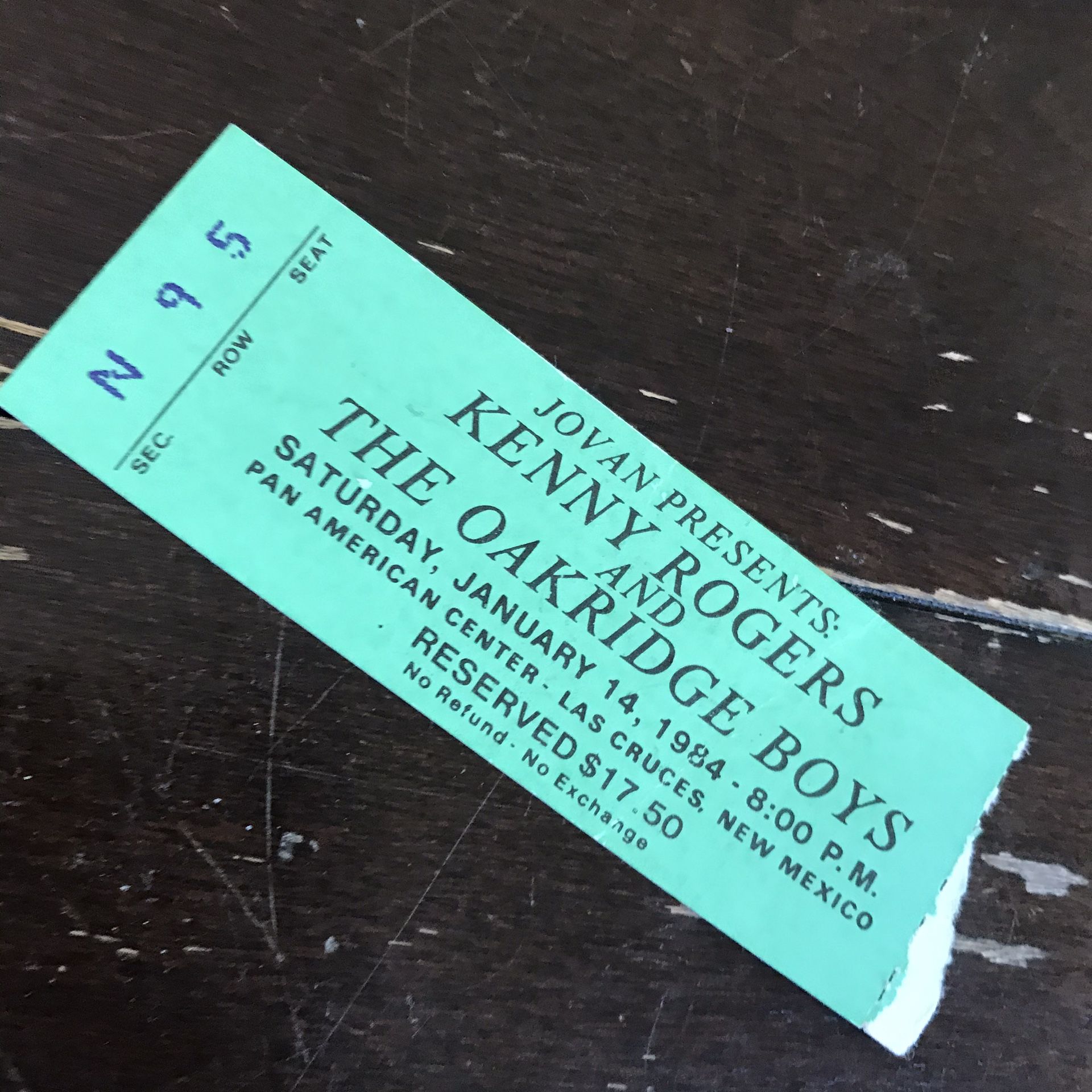 Kenny Rogers Ticket Stub 1984