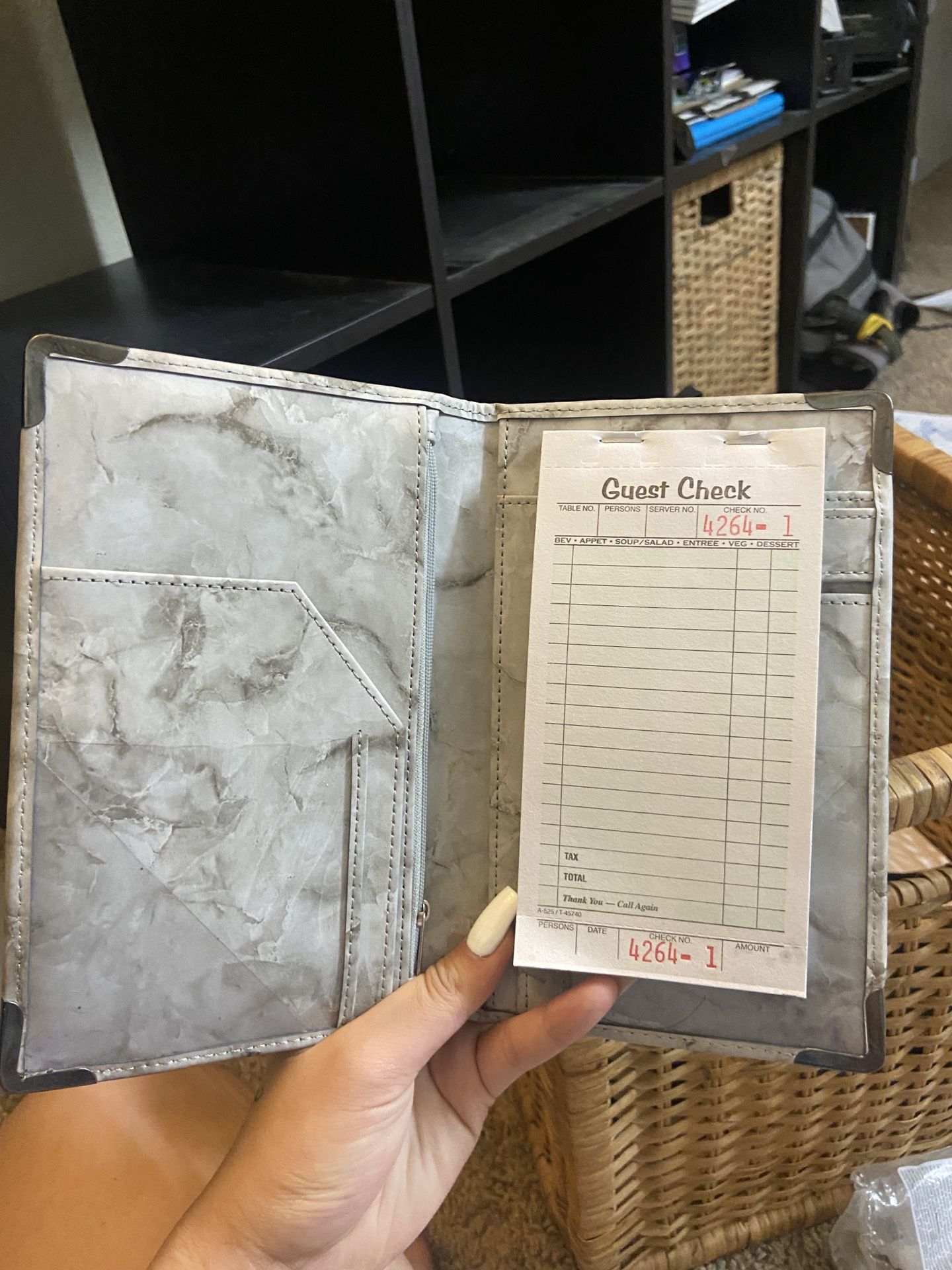 Marble Servers Check Book With Coin Pouch And 5 Free Note Pads
