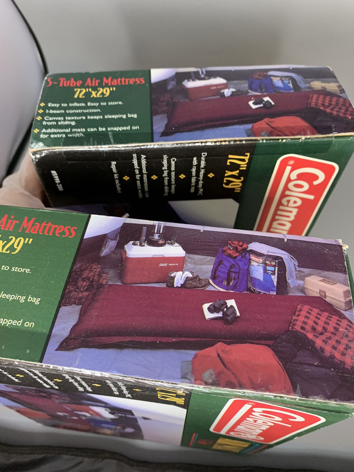 VTG 2 New NOS Coleman Air Mat Single Mattress Camping Camp Outdoor Hiking Twin