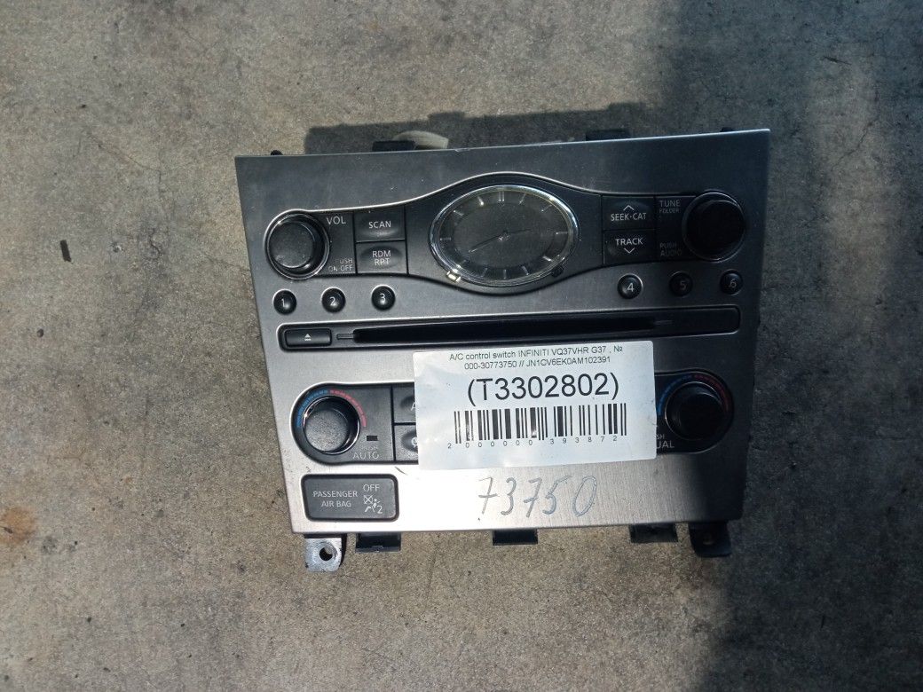 A/C Control Switch For 2010 Infiniti M37 Stock 73750