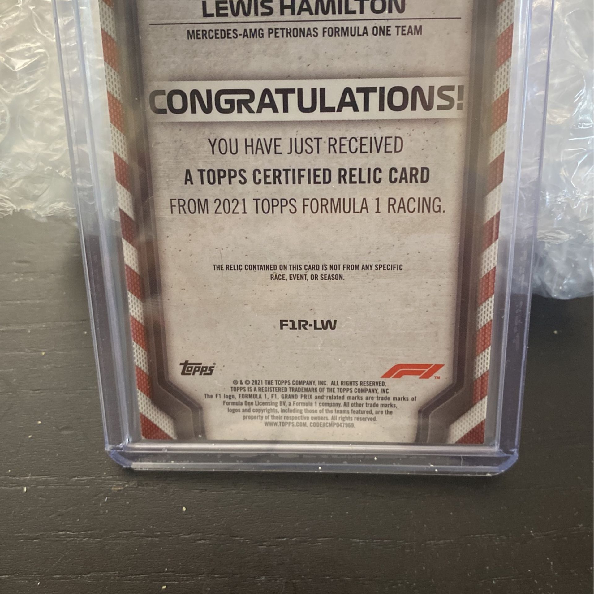 Lewis Hamilton TOPPS Flagship Relic 49/99 MINT