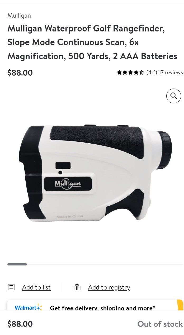 Mulligan Golf Range Finder , Not A Duplicate Post I Have 2