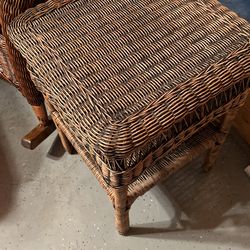 Wicker Rocking Chair & Matching Table Thumbnail