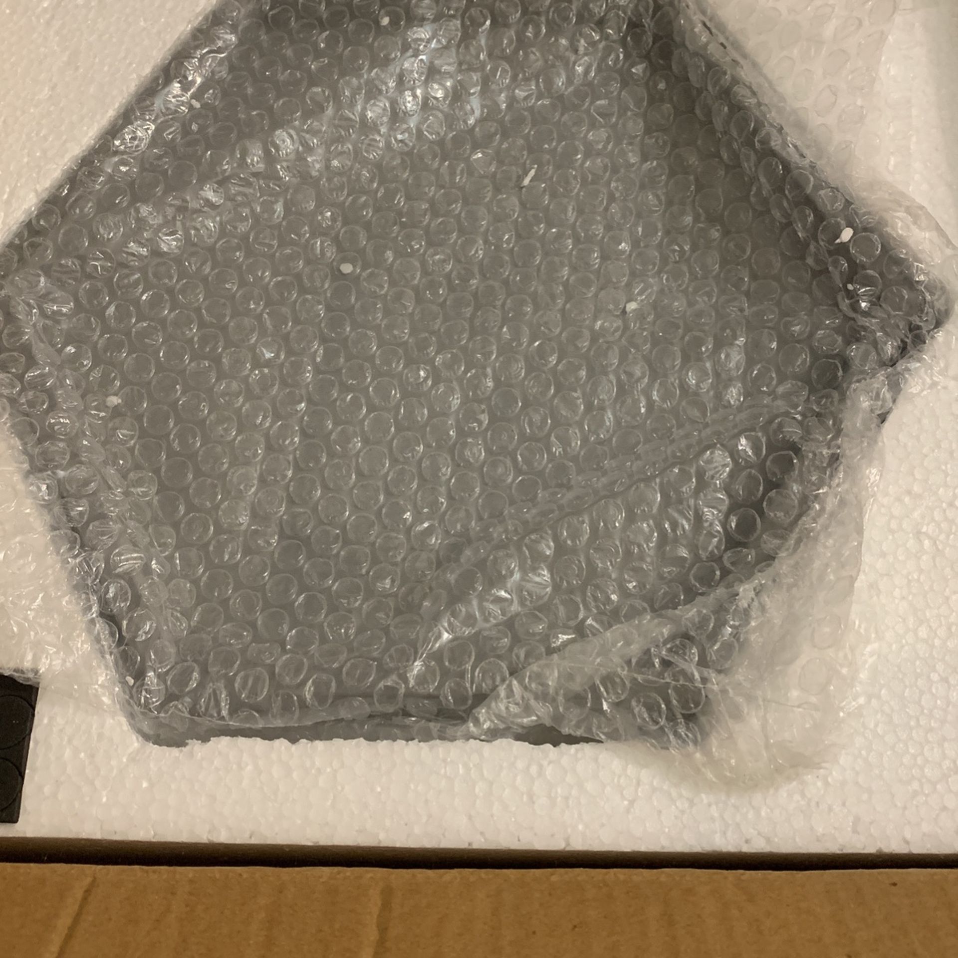 MyGift Modern Gray Concrete Hexagonal Decorative Display Bathroom Vanity Tray