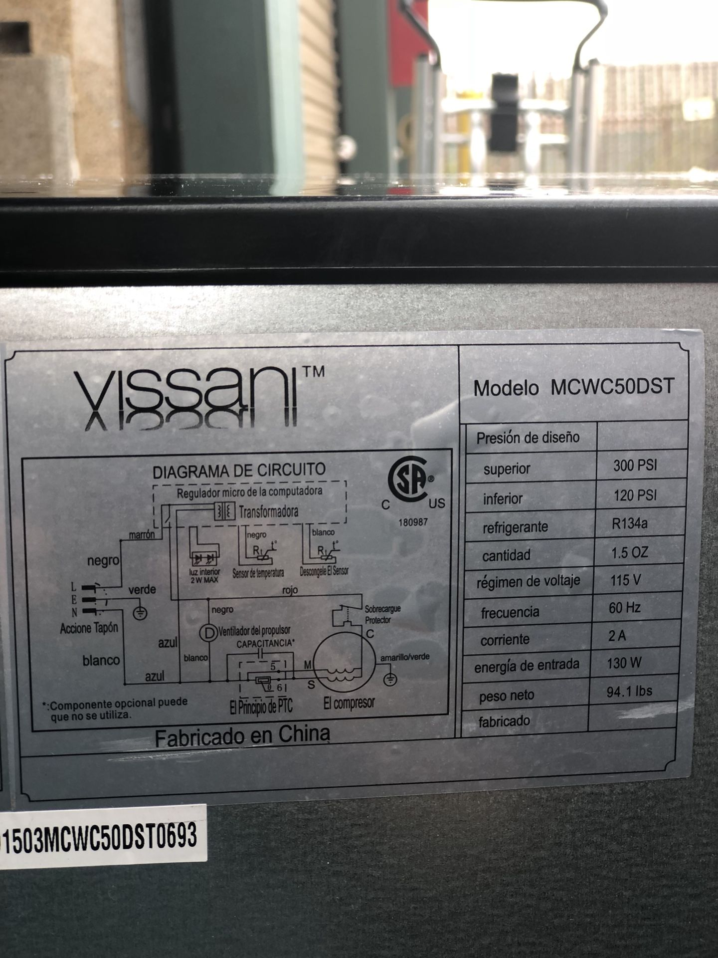 Vissani Mcwc50dst Wine And Beverage Cooler W23”backward 22”14 Tall 33”18 This Machine Cools Well 8522