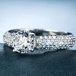 "Luxury Zircon Full Filled Dazzling Stone Silver Rings for Women, VP1675
 
 Thumbnail