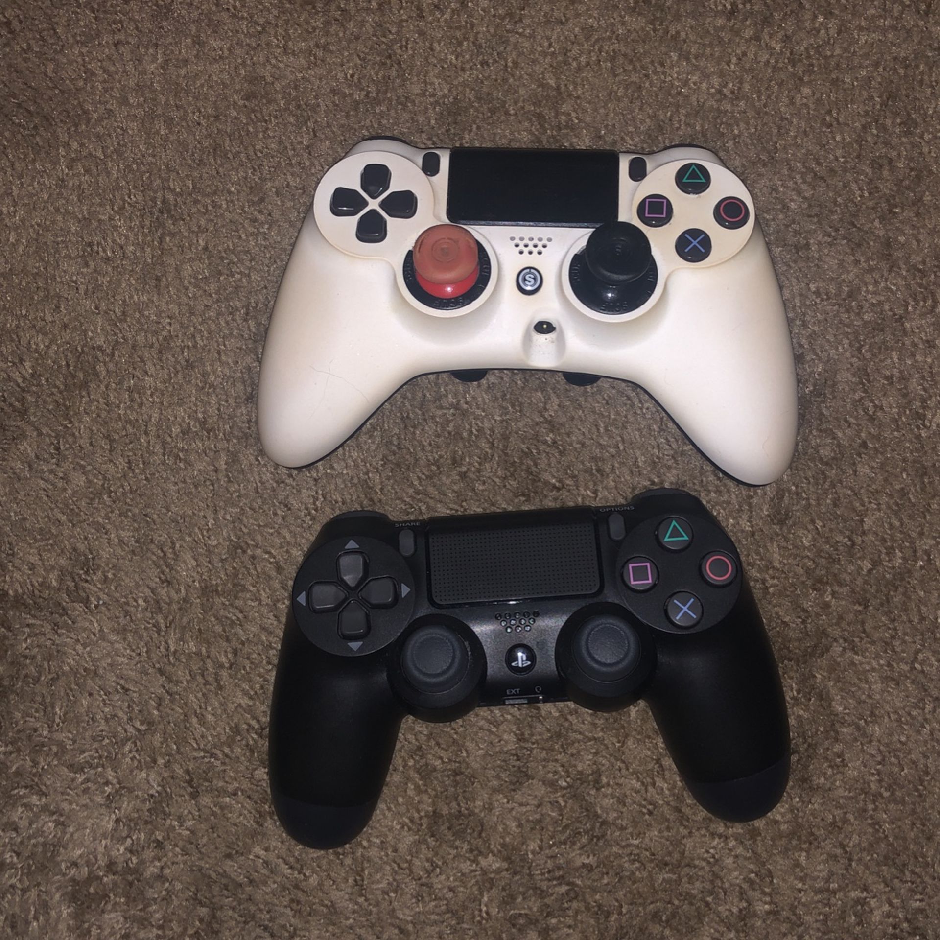 Ps4 Pro With One Regular Ps4 Controller And 1 Scuff Impact 