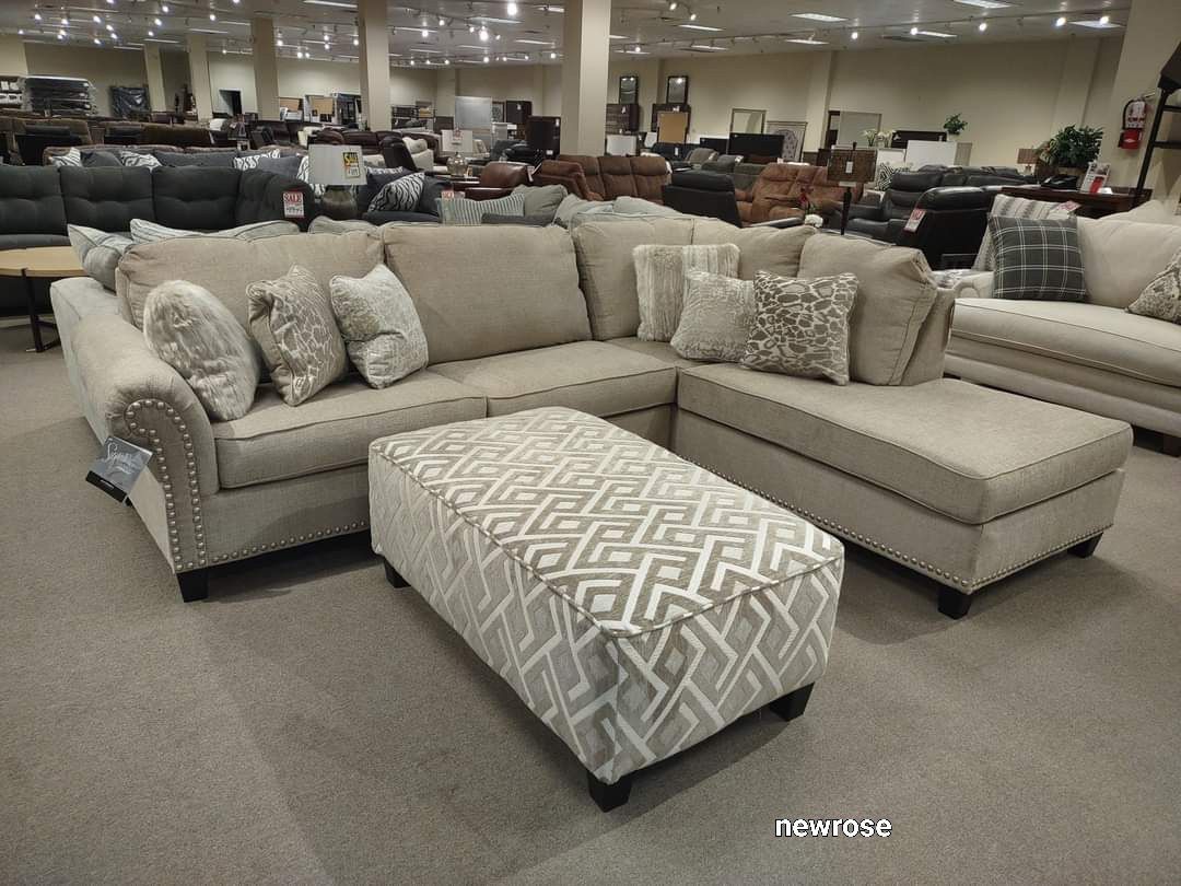 Hot Deal💎 $40 Down... 
Dovemont Putty RAF Sectional
☆☆Same Day Delivery-In Stock☆☆
