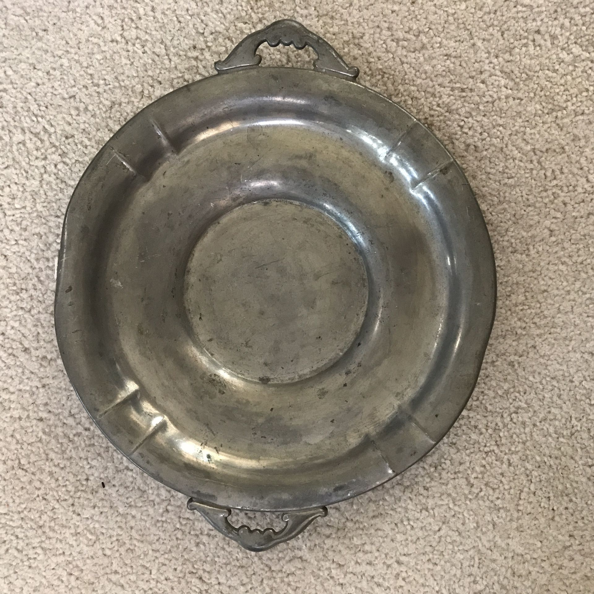 Vintage Plymouth Pewter Plate Serving Dish 83912